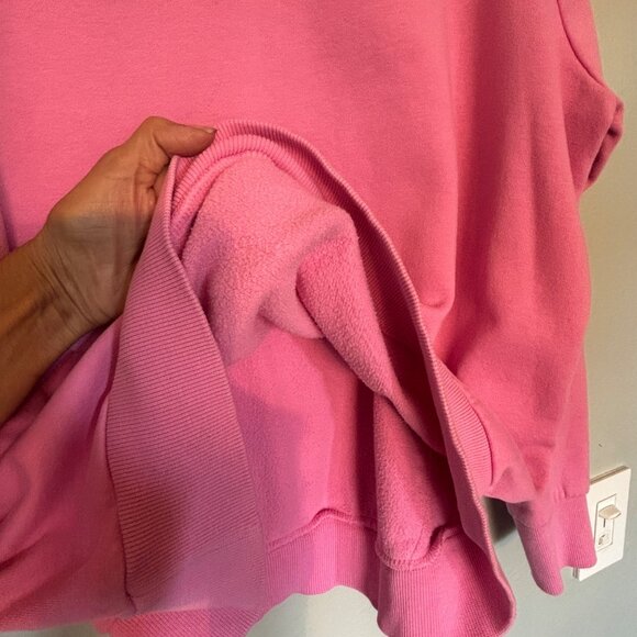 Under Armour Pink Pullover Sweatshirt LG Womens Cozy Kangaroo Pocket Mock Turtle - Picture 12 of 12